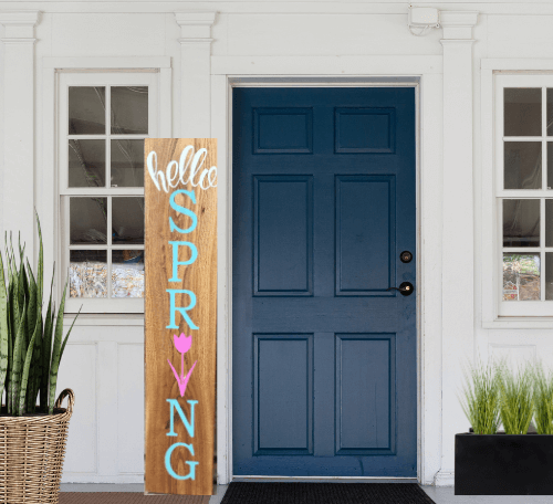 hello spring porch sign
