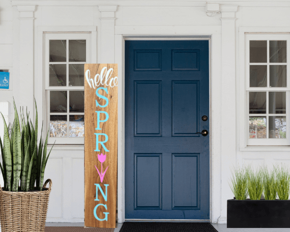 hello spring porch sign